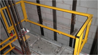 Installed collapsible car top guard rail, stowed