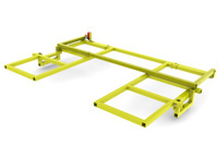 Collapsible car top guard rail, stowed (folded flat)