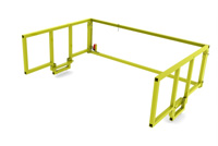 Collapsible car top guard rail, deployed to working height