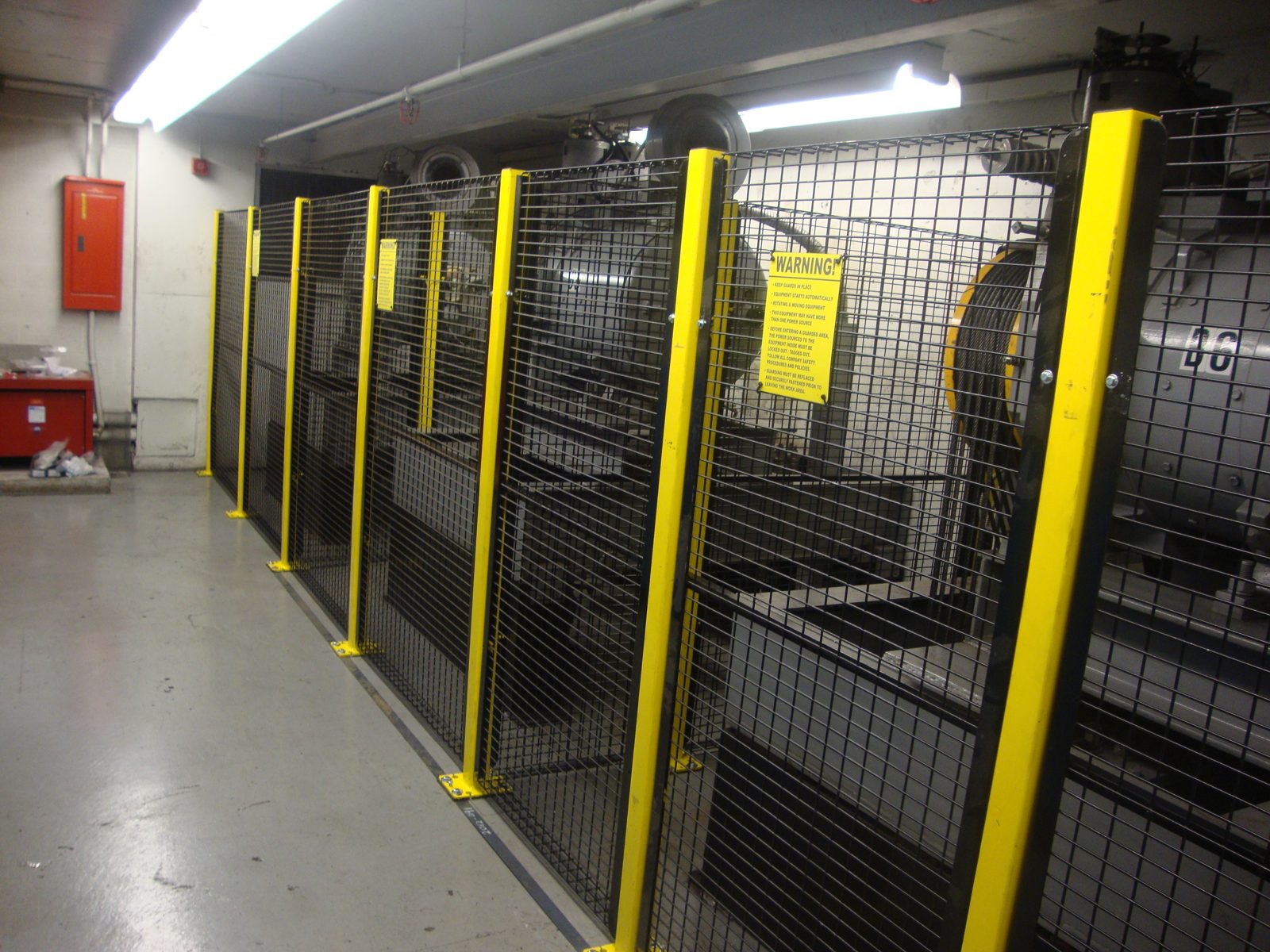 MRG guarding panels installed around equipment at a customer site
